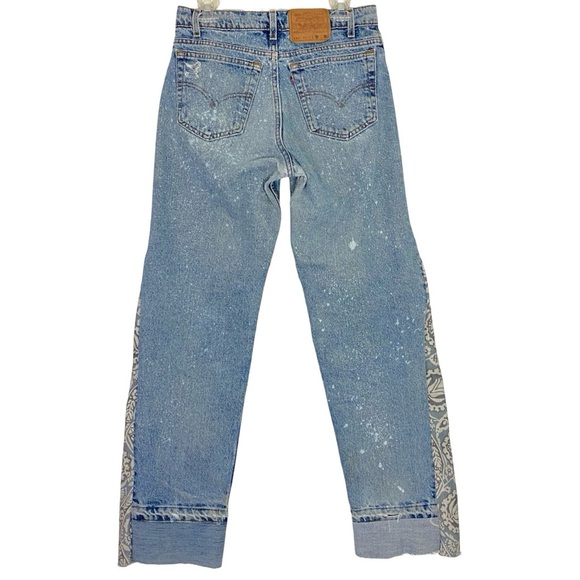 Levis Vintage Jeans Waist 29 30 Womens Size 8 10 Handnade Upcycled Levi’s Rare - Picture 5 of 14